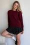 Crew Neck Drop Shoulder Soft Textured Loose Fit Long Sleeve Basic Knitwear Sweater Aw26Kz00029 - 3