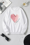 Unisex Heart Printed Crew Neck Sweatshirt