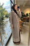 Women's Velora Gold Button Detailed Openwork Knit Maxi Knitwear Cardigan - 7