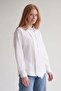 White Collared Shirt with Belt Detail