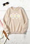 Unisex Flowers Heart Printed Crew Neck Sweatshirt