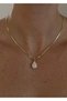 Steel Stone Drop Gold Color Necklace 45 cm (+5 cm Extension)