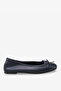 Nobelle Women's Genuine Leather Ballerinas - Navy Blue