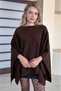 Boat Neck Poncho Form Batwing Sleeve Oversize Loose Soft Textured Knitwear Sweater Aw26Kz00027 - 3