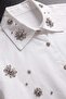 White Stone Embroidered Oversize Shirt - 5
