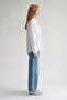 White Collared Shirt with Belt Detail - 3