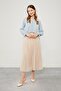 Blue Crew Neck Stone Buttoned Shirt