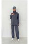 Women's Modest Collar Zip-Up Comfort Modal Two-Piece Set - 6