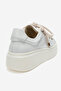 Women's sneaker thick sole daily shoes genuine leather noemie white - 3