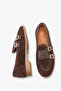 Siela Women's Genuine Leather Ballerinas - Brown Suede - 4