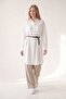 Long shirt with white belt detail