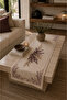 Flora Wild Flowers 1Pc Runner Tablecloth Beige Plum Embroidery Look Botanical Patterned Decorative Decorative Living Room Kitchen Decor Digital Printing - 2