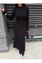 Crew Neck Ribbed Long Sleeve Fitted Long Maxi Knit Dress Aw26El0001