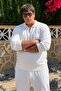 Men's Thick Premium Large Size White Zippered Sweatshirt - 3