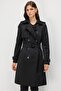 Apoletli Belted Cotton Trench Coat 6003 - 3