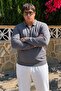 Men's Thick Premium Large Size Smoked Zipper Sweatshirt - 3