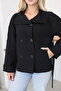 Lined Women's Trench Coat Jacket with Stand Collar and Back Windbreaker Detail - 5