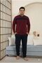Mooda Men's Buttoned Judge Collar Large Size Cotton Pajama Set