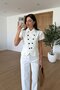 Double Collar Button Detail Lined Short Sleeve Modal Jacket Bluz Ecru - 2