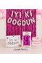 Happy Birthday Foil Balloon Lettering and Pink Background Curtain Birthday Decoration Set