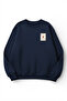 Unisex Soft Textured Lucky Heart Ace Printed Design Oversize 3 Yarn Crew Neck Sweatshirt