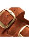 Mk205 Tile Genuine Suede Leather Full Covered Cork Sole Double Buckle Unisex Orthopedic Slippers - 8