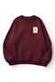 Unisex Soft Textured Lucky Heart Ace Printed Design Oversize 3 Yarn Crew Neck Sweatshirt