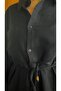 Women's Black Long Shirt Pants Muslin 100% Cotton Oversize Set - 5