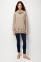 Women's Degaje Collar Skirt Floral Embroidered Wool Sweater K.Beige