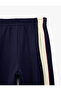 Viscose Blended Color-Contrast Wide-Leg Trousers with Pockets - 7