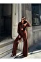 Women's Double Zippered Top and Bottom Knitwear Set - 2