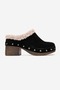 Zerlinda Women's Genuine Leather Clogs Slippers Black Suede - 2
