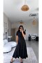 Black Parted Massi Model Dress - 2