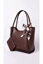 Carla Large Size Bag with Scarf and Mini Wallet (Light Brown) - 2