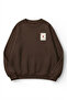 Unisex Soft Textured Lucky Heart Ace Printed Design Oversize 3 Yarn Crew Neck Sweatshirt