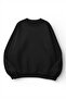 Unisex Soft Textured Focus Printed Design Oversize 3 Thread Crew Neck Sweatshirt - 2