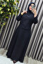 Women's Clothing Plus Size Diamond Buttoned Mevlana Crepe Evening Dress - 5