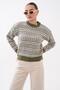 Women's Patterned Crew Neck Knitwear Knitted Sweater 265229 - - 4