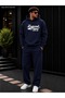 Men's Legend since 1975 Printed Tracksuit Set / Hooded Sweatshirt and Straight-Leg Bottoms
