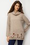Women's Degaje Collar Skirt Floral Embroidered Wool Sweater K.Beige - 6