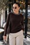 Women's Stone Detailed Collar Bearded Knitted Sweater 265158 -