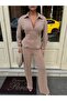 Women's Waist Detailed Zippered Top and Bottom Set - 4