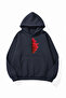 Unisex Soft Textured Red Tree Printed Design Oversize 3 Thread Hoodie Sweatshirt