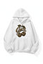 Unisex Soft Textured Cherry Printed Design Oversize 3 Thread Hoodie Sweatshirt