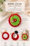 Chenille Flower Figured Cover with Mirror Keychain Chenille Bag Ornament and Makeup Mirror