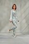 Women's Patterned Satin Kimono Dressing Gown Set Belted Pajama Set Bloom & Bridal Dowry Pajamas, Gift Nightgown Set - 3