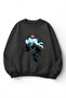 Unisex Soft Textured Two Souls Flow Printed Design Oversize 3 Thread Crew Neck Sweatshirt