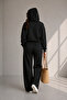 Women's Hooded Modal Set Oversize Top Wide Leg Pants - 4