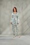 Women's Patterned Satin Kimono Dressing Gown Set Belted Pajama Set Bloom & Bridal Dowry Pajamas, Gift Nightgown Set - 7