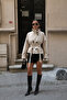High Collar Belted Short Women's Trench Coat – Stone - 5